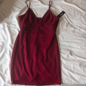 Mini casual dress, wine